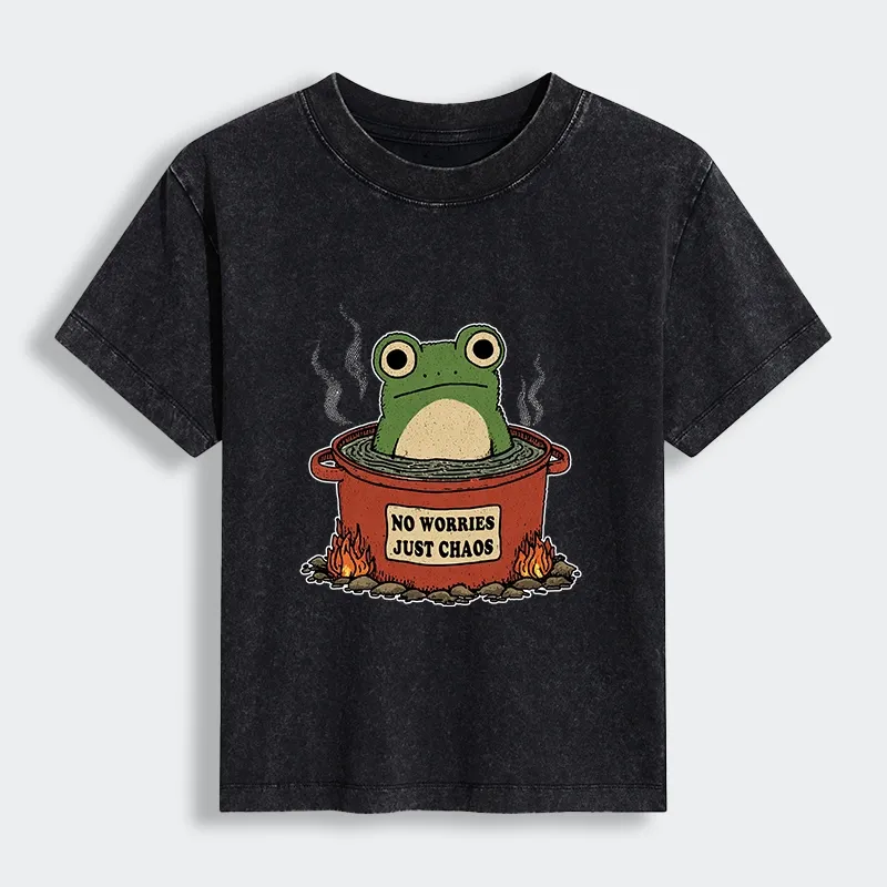 Tokyo-Tiger Frog：No Worries，Just Chaos Women's Washed T-shirt