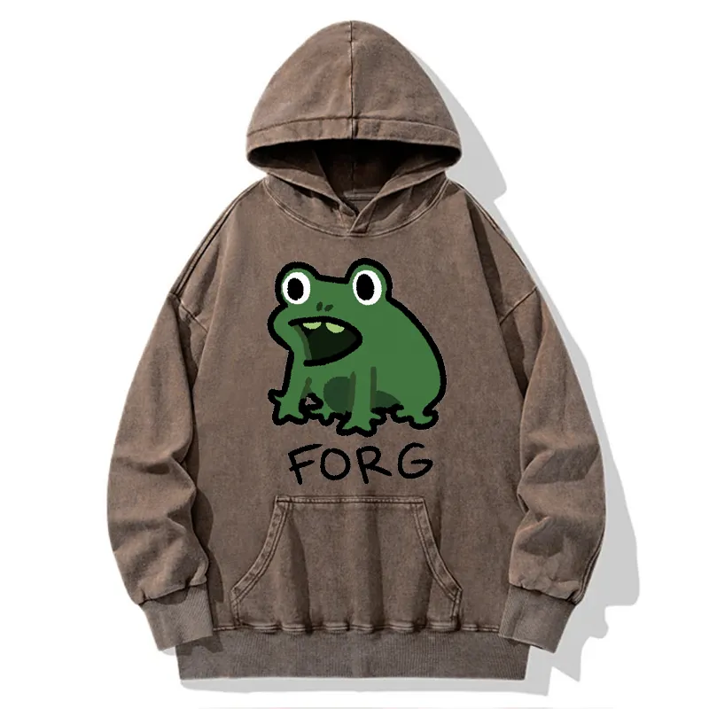 Tokyo-Tiger Funny Forg Japan Washed Hoodie