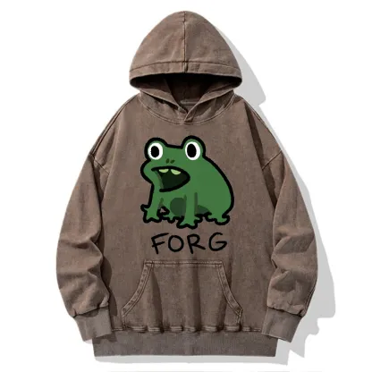 Tokyo-Tiger Funny Forg Japan Washed Hoodie
