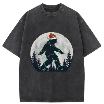 Tokyo-Tiger Bigfoot At Christmas Washed T-Shirt