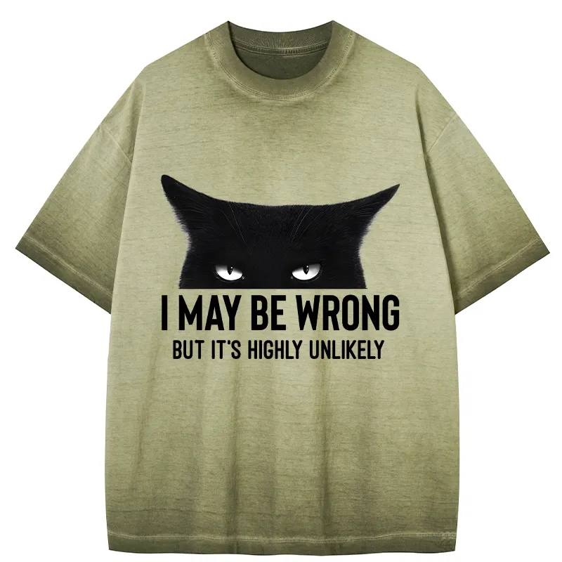 Tokyo-Tiger Cat Can Do No Wrong Gradient Washed T-Shirt
