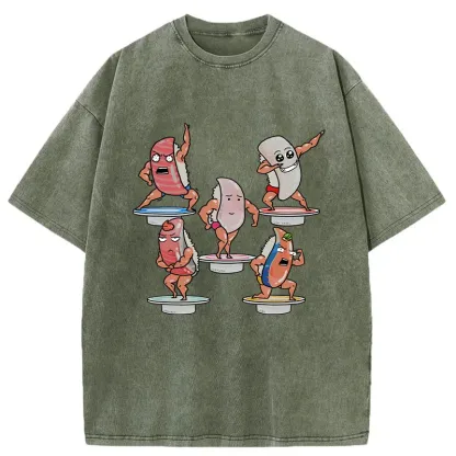 Tokyo-Tiger Fitness Sushi Washed T-Shirt