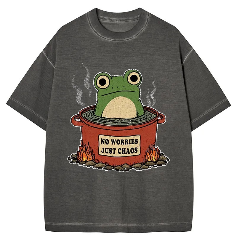 Tokyo-Tiger Frog：No Worries，Just Chaos Gradient Washed T-Shirt