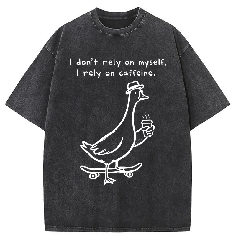 Tokyo-Tiger Goose Depends On Coffee Washed T-Shirt