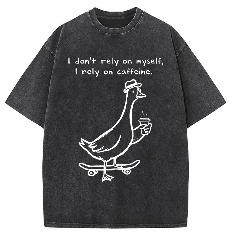 Tokyo-Tiger Goose Depends On Coffee Washed T-Shirt