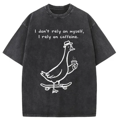 Tokyo-Tiger Goose Depends On Coffee Washed T-Shirt