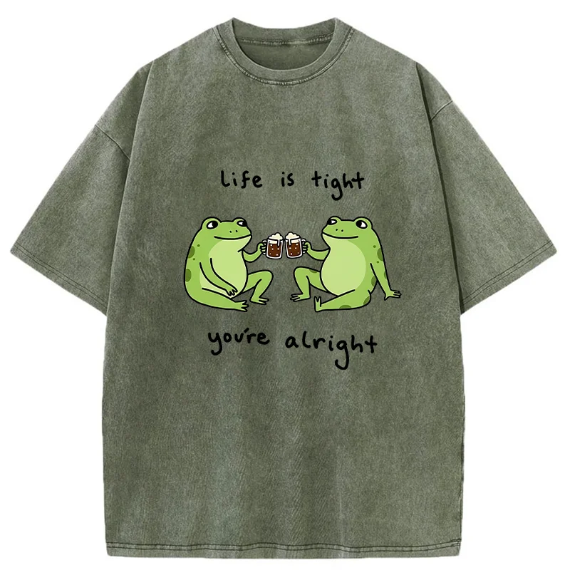 Tokyo-Tiger Frog's Happy Life Washed T-Shirt