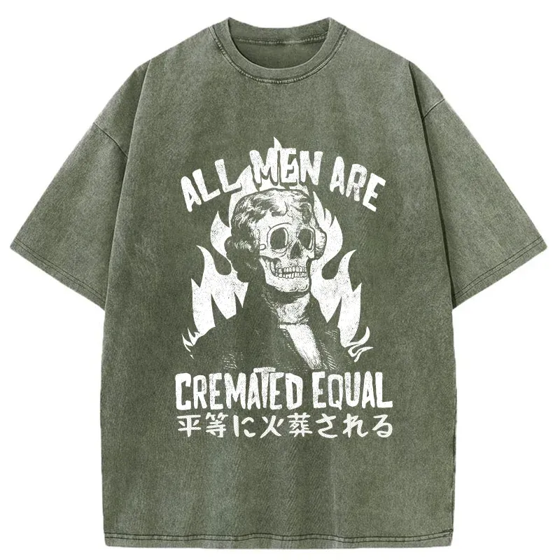Tokyo-Tiger All Men Are Cremated Equal Washed T-Shirt