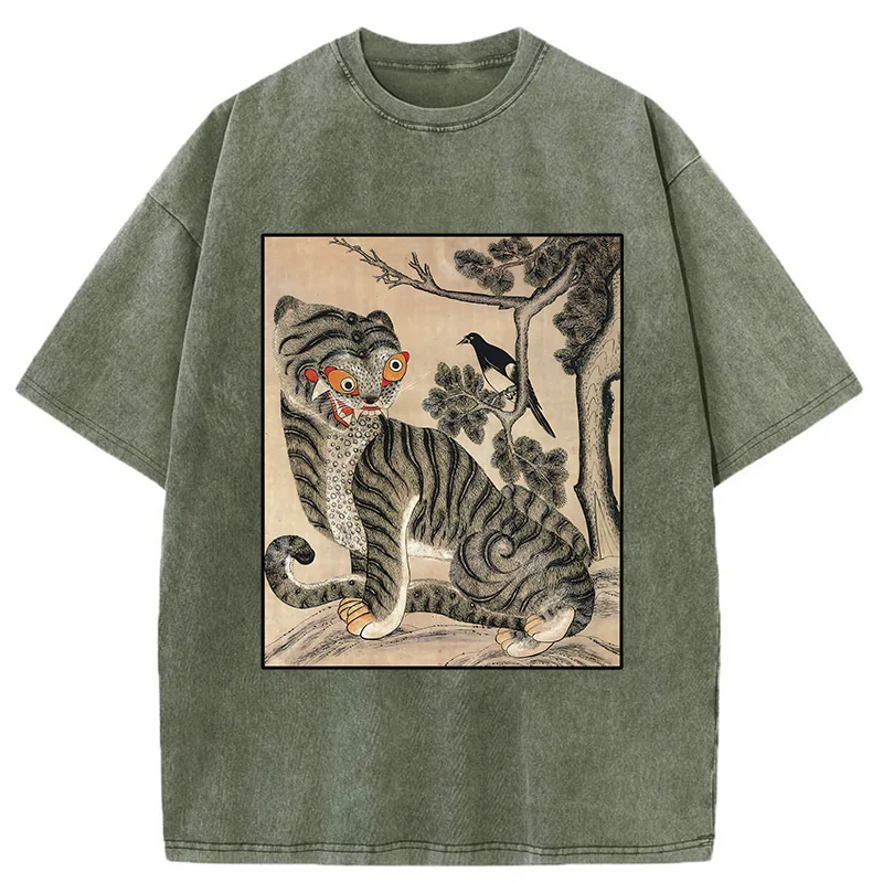 Tokyo-Tiger Tiger And Magpie Washed T-Shirt