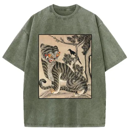 Tokyo-Tiger Tiger And Magpie Washed T-Shirt