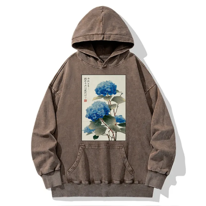 Tokyo-Tiger Ukiyoe Hydrangeas: A Reflection of the Soul Washed Hoodie