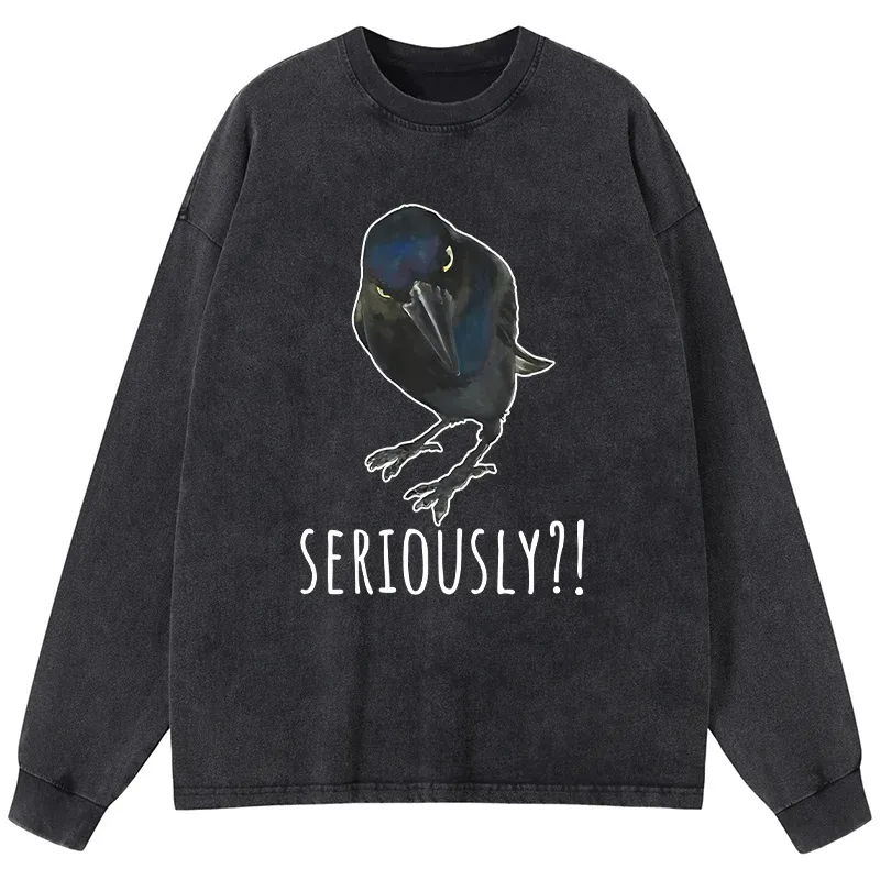 Tokyo-Tiger Raven's Question Washed Long Sleeve T-Shirt