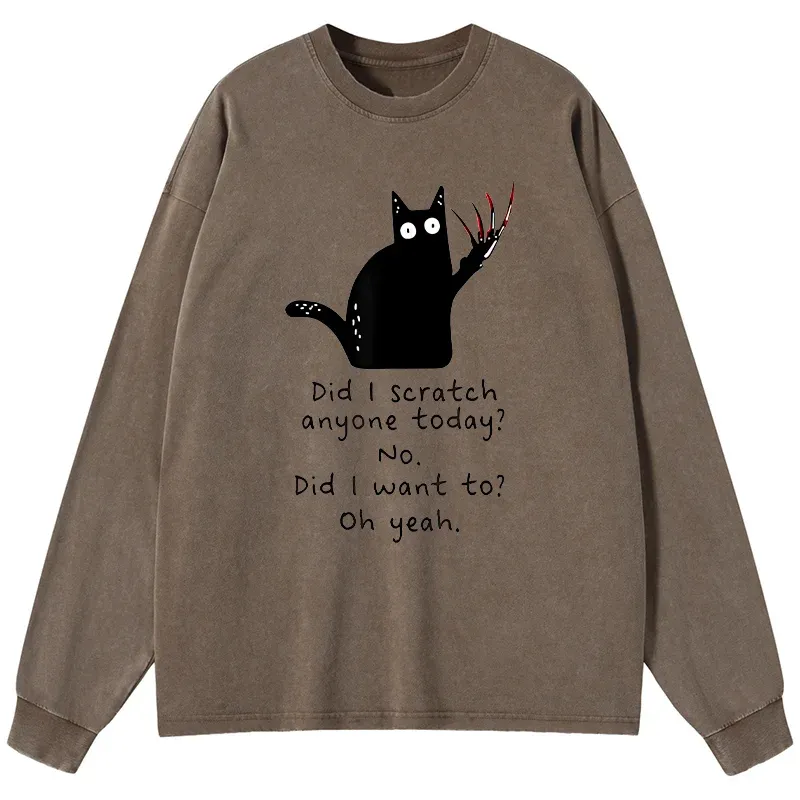 Tokyo-Tiger Cats With Sharp Claws Washed Long Sleeve T-Shirt