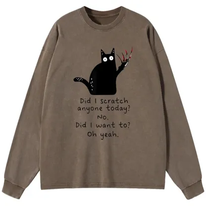 Tokyo-Tiger Cats With Sharp Claws Washed Long Sleeve T-Shirt