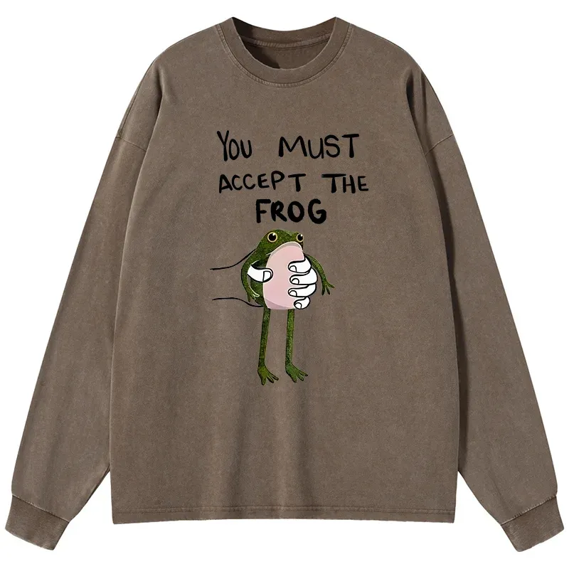 Tokyo-Tiger Accept This Frog Washed Long Sleeve T-Shirt
