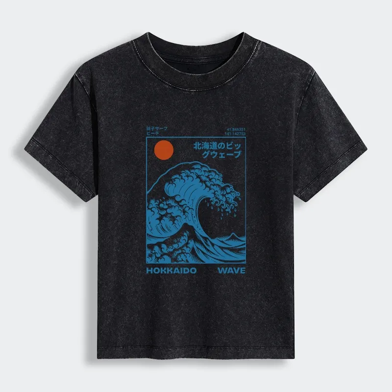 Tokyo-Tiger Hokkaido Wave Japan Women's Washed T-shirt