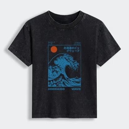 Tokyo-Tiger Hokkaido Wave Japan Women's Washed T-shirt