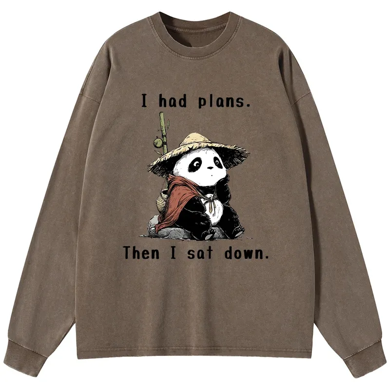 Tokyo-Tiger The Maybe Later Panda Washed Long Sleeve T-Shirt