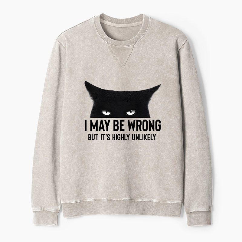 Tokyo-Tiger Cat Can Do No Wrong Washed Terry Sweatshirt