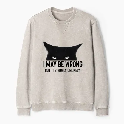 Tokyo-Tiger Cat Can Do No Wrong Washed Terry Sweatshirt