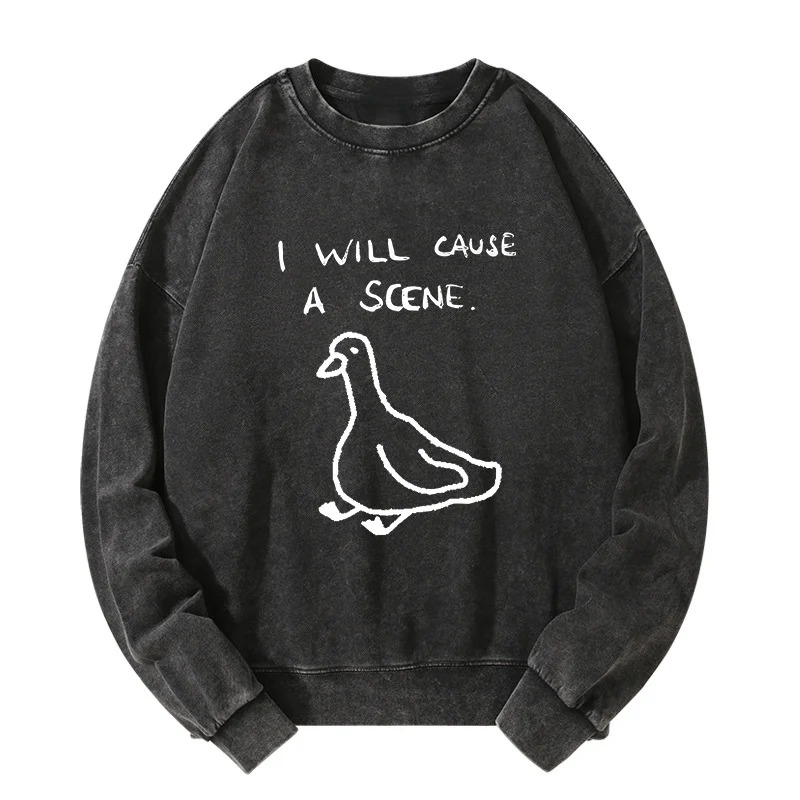 Tokyo-Tiger Stupid Goose Funny Japan Retro Washed Sweatshirt