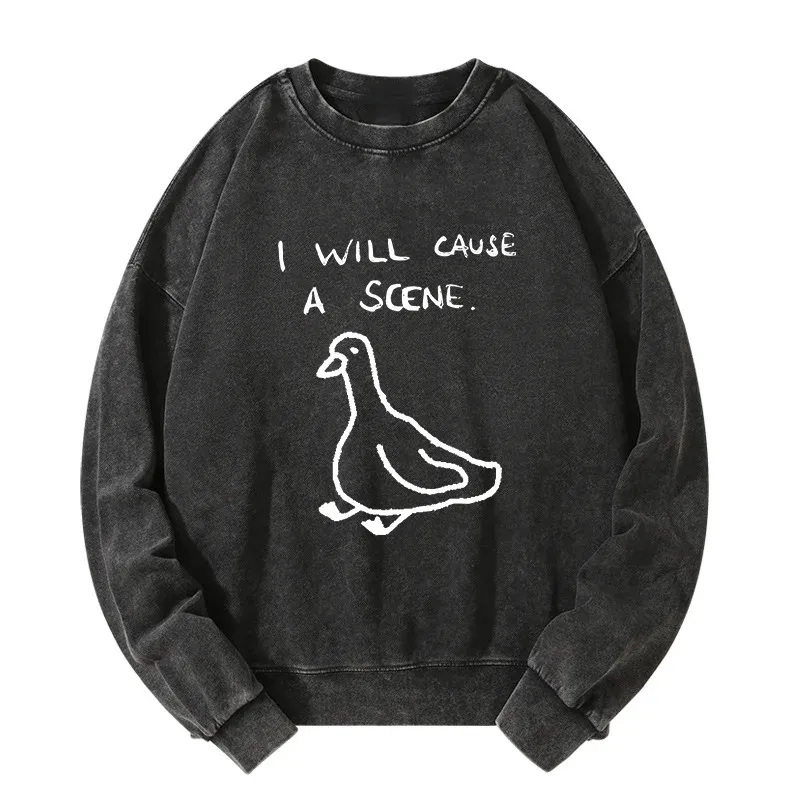 Tokyo-Tiger Stupid Goose Funny Japan Retro Washed Sweatshirt