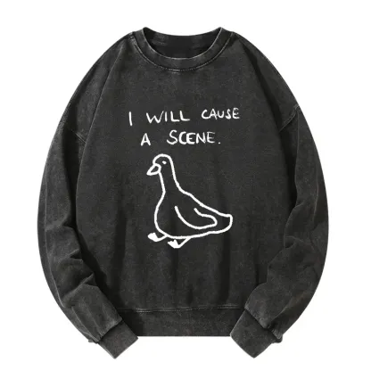 Tokyo-Tiger Stupid Goose Funny Japan Retro Washed Sweatshirt