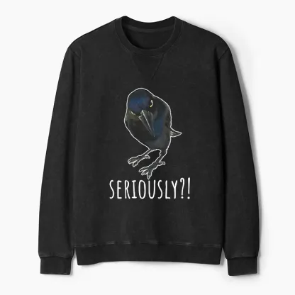 Tokyo-Tiger Raven's Question Washed Terry Sweatshirt