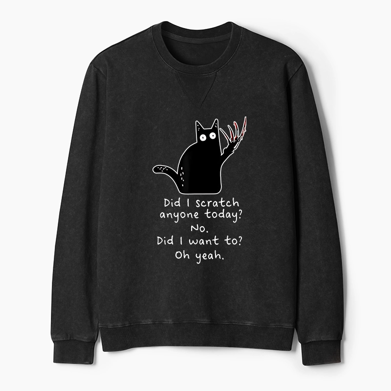 Tokyo-Tiger Cats With Sharp Claws Washed Terry Sweatshirt