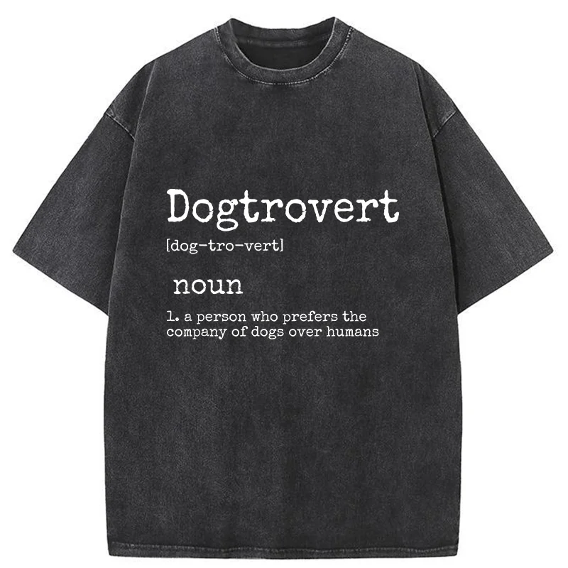 Tokyo-Tiger Dogtrovert Funny Washed T-Shirt
