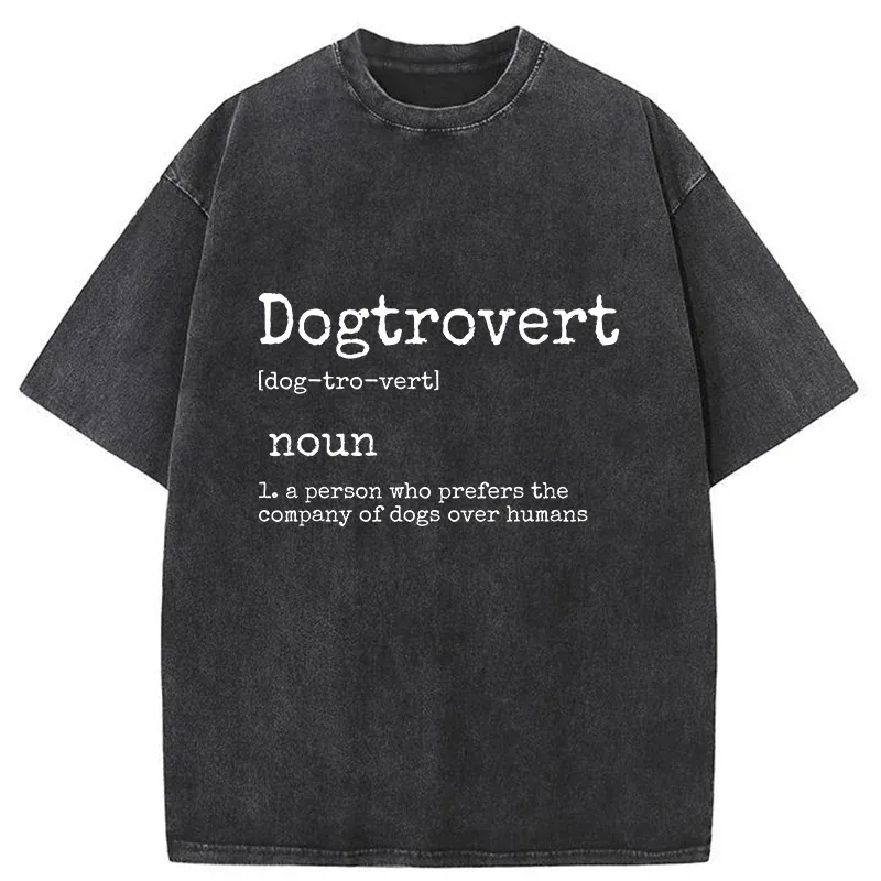 Tokyo-Tiger Dogtrovert Funny Washed T-Shirt