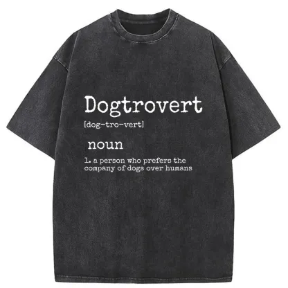 Tokyo-Tiger Dogtrovert Funny Washed T-Shirt