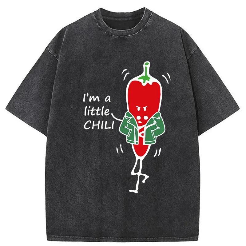 Tokyo-Tiger Little Chili Funny Washed T-Shirt