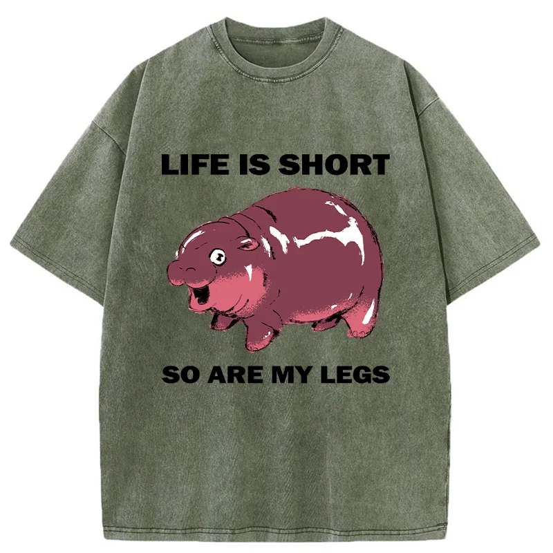 Tokyo-Tiger Short Legs Short Life Washed T-Shirt