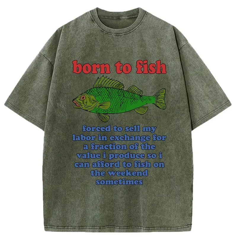 Tokyo-Tiger Born To Fish Washed T-Shirt