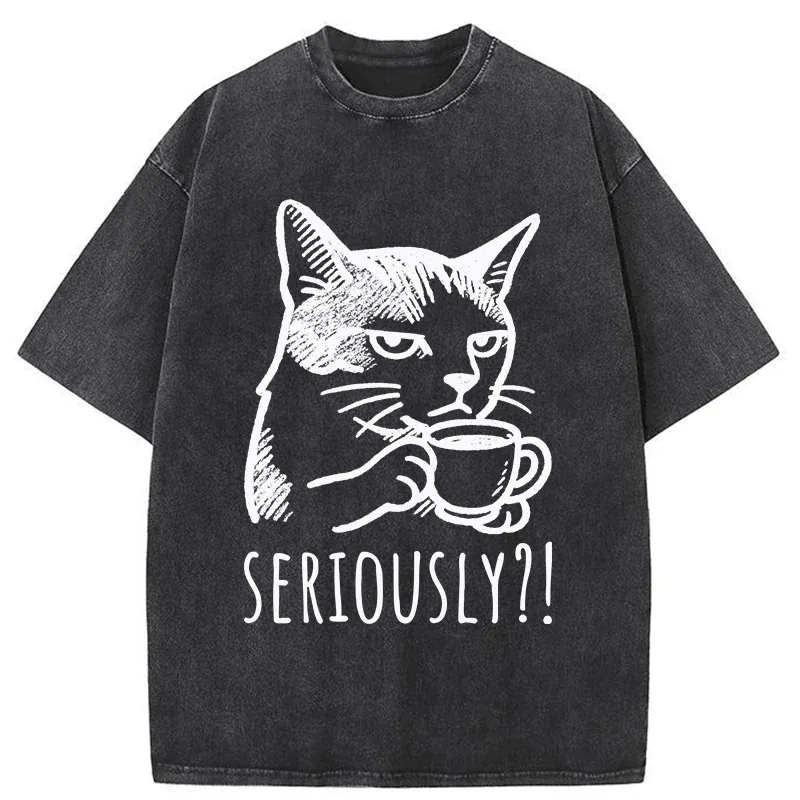 Tokyo-Tiger Cat's Suspicion Washed T-Shirt Sale