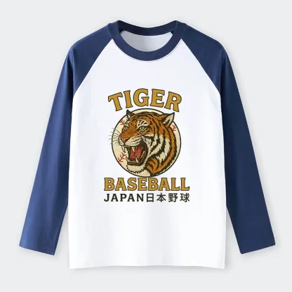 Tokyo-Tiger Osaka Japan Baseball Team Raglan Long Sleeve T-shirt