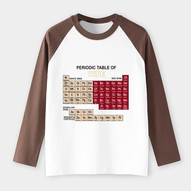 Tokyo-Tiger Table of Elements of Wine Raglan Long Sleeve T-shirt