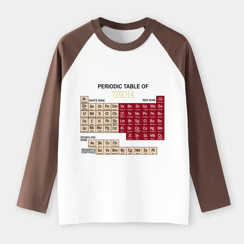 Tokyo-Tiger Table of Elements of Wine Raglan Long Sleeve T-shirt