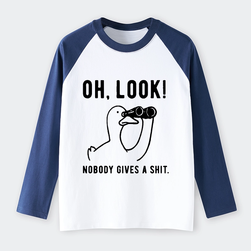 Tokyo-Tiger No One Cares About The Duck Raglan Long Sleeve T-shirt