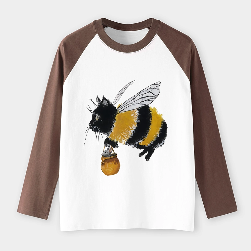 Tokyo-Tiger Catbee Funny Raglan Long Sleeve T-shirt