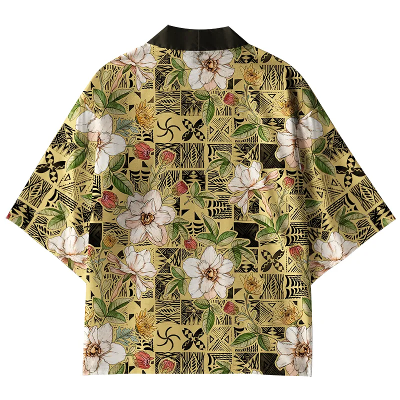 Tokyo-Tiger Geometry And Flowers Kimono Cardigan