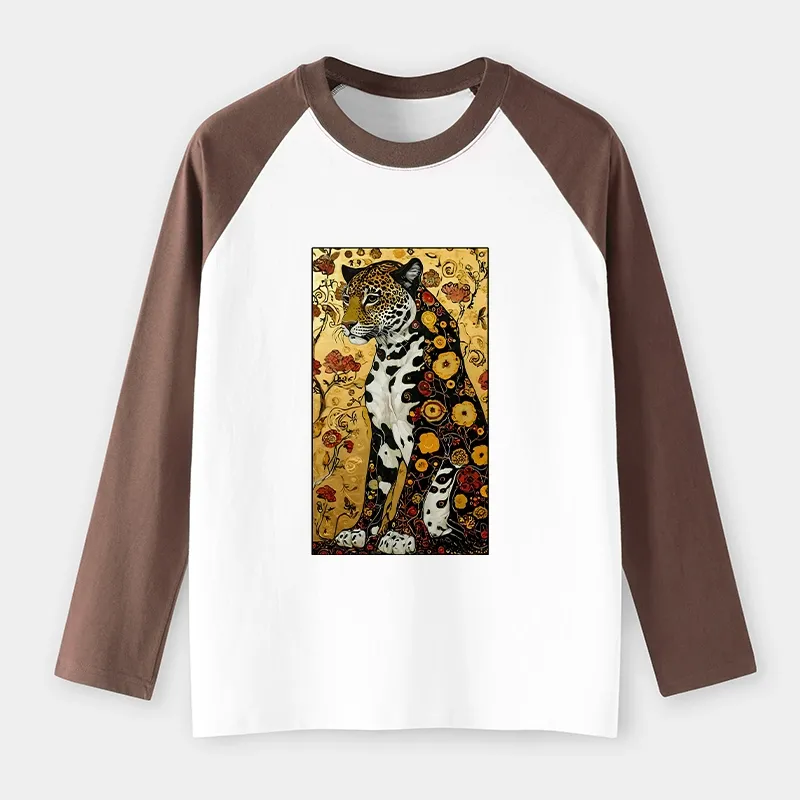 Tokyo-Tiger Magnificent Leopard Raglan Long Sleeve T-shirt