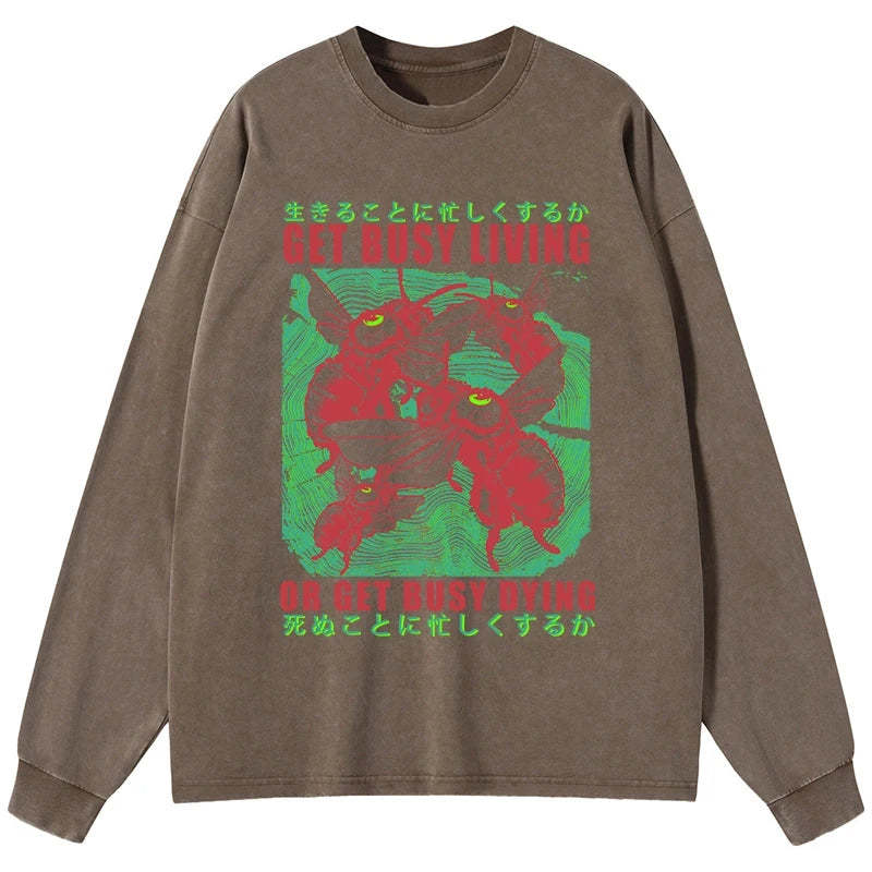 Tokyo-Tiger Busy Bee Japanese Washed Long Sleeve T-Shirt