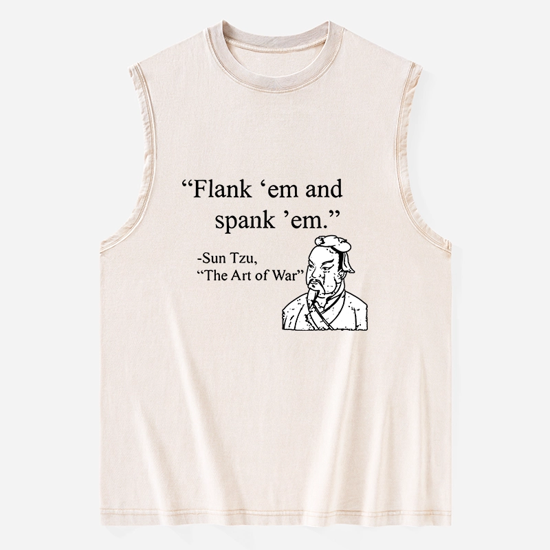 Tokyo-Tiger The Art Of War Funny Washed Tank