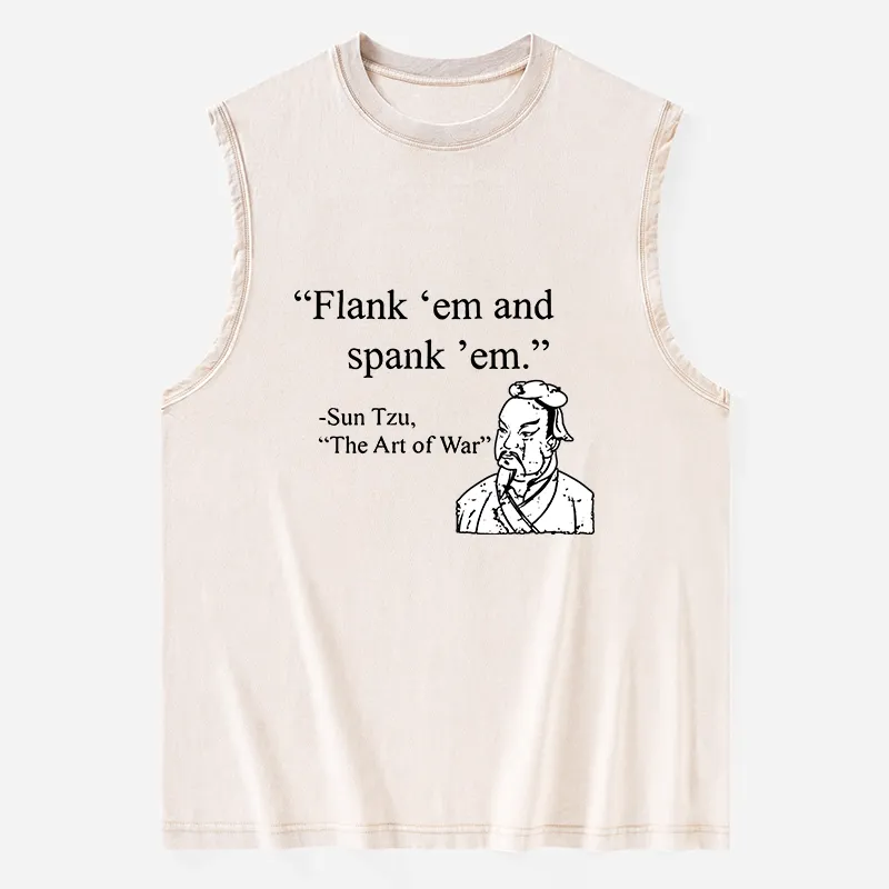 Tokyo-Tiger The Art Of War Funny Washed Tank