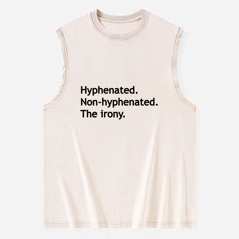 Tokyo-Tiger Hyphenated Funny Washed Tank