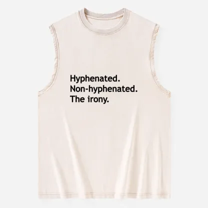 Tokyo-Tiger Hyphenated Funny Washed Tank