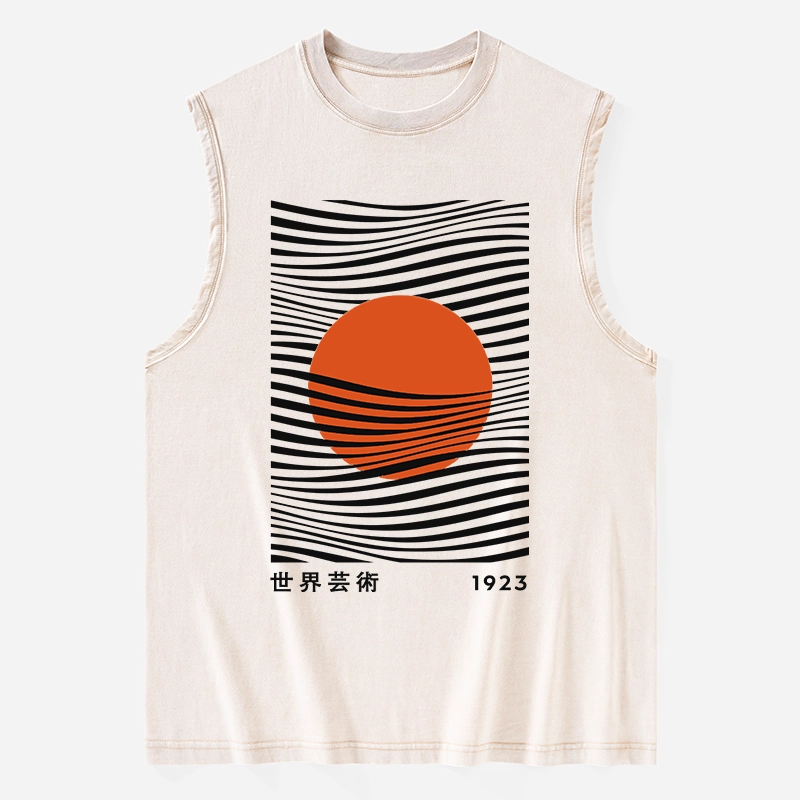 Tokyo-Tiger Minimalist Art Sun Washed Tank