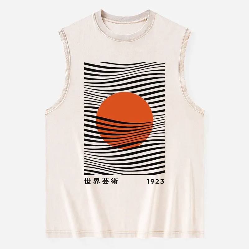 Tokyo-Tiger Minimalist Art Sun Washed Tank